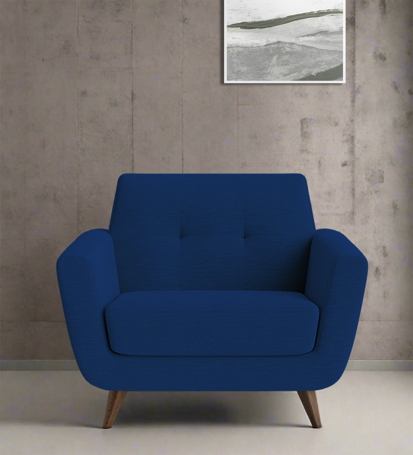 Jasmin Fabric 1 Seater Sofa In Royal Blue Colour - Febonic Living