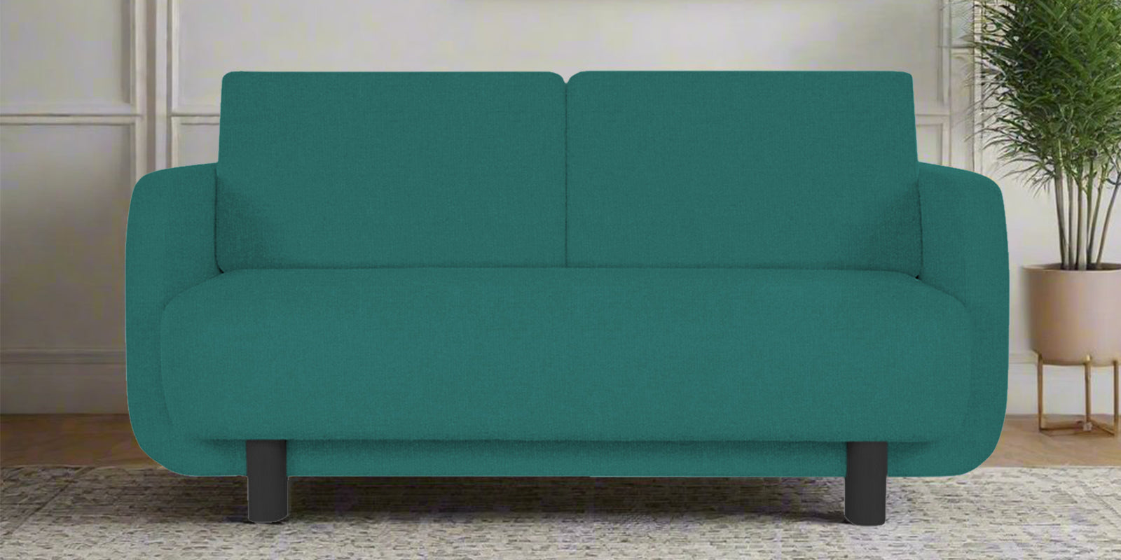 Varu Fabric 2 Seater Sofa In Sea Green Colour - Febonic Living