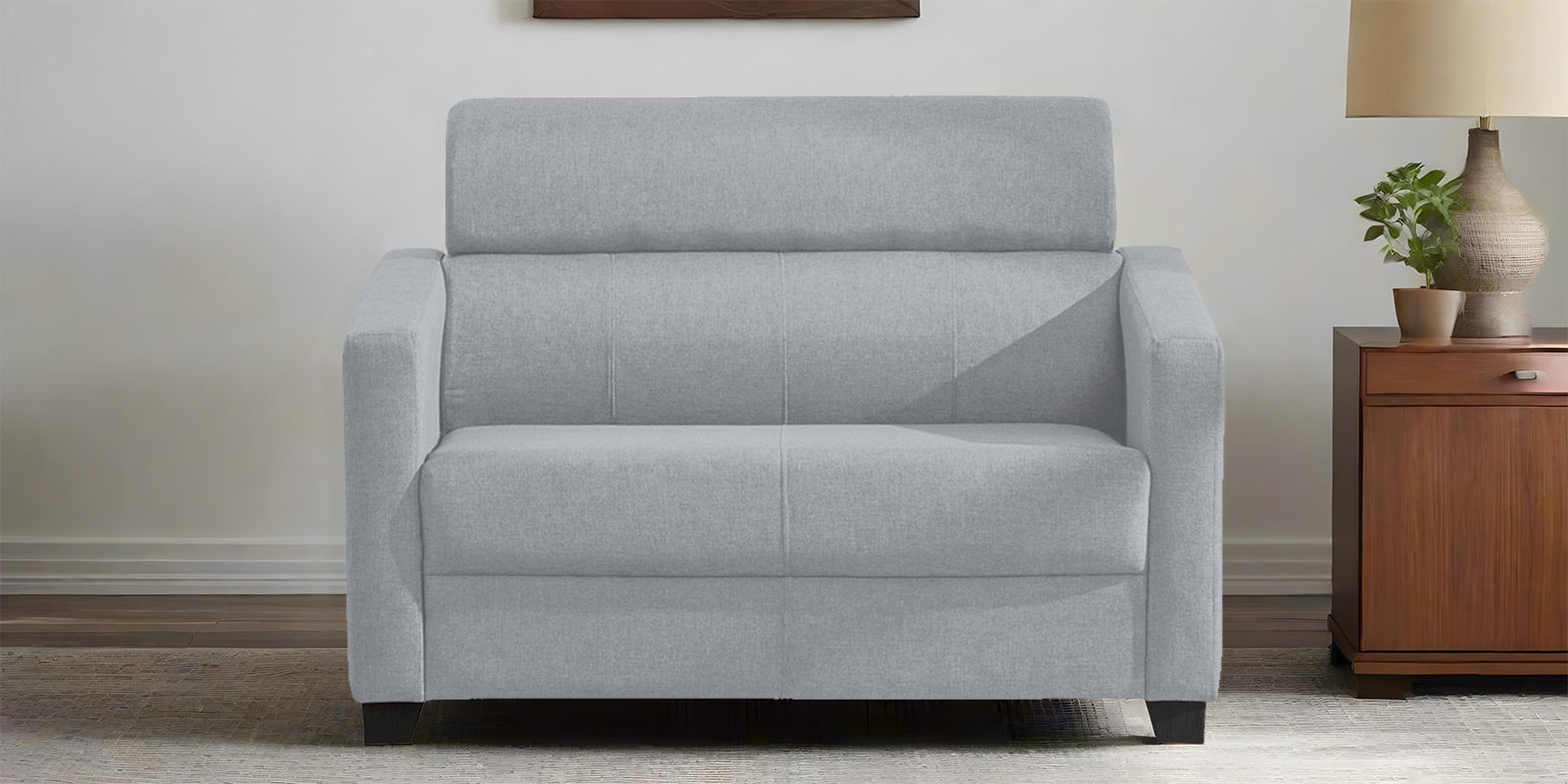 Devo Fabric 2 Seater Sofa In Coin Grey Colour - Febonic Living