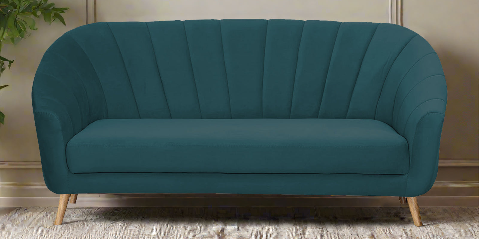 Kaylee Velvet 3 Seater Sofa In Arabian Green Colour - Febonic Living