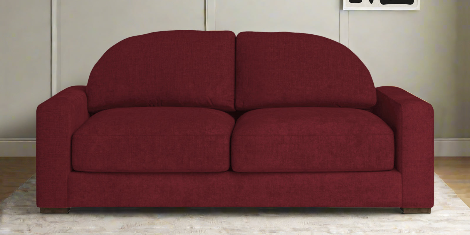 Dara Fabric 2 Seater Sofa In Blood Maroon Colour - Febonic Living