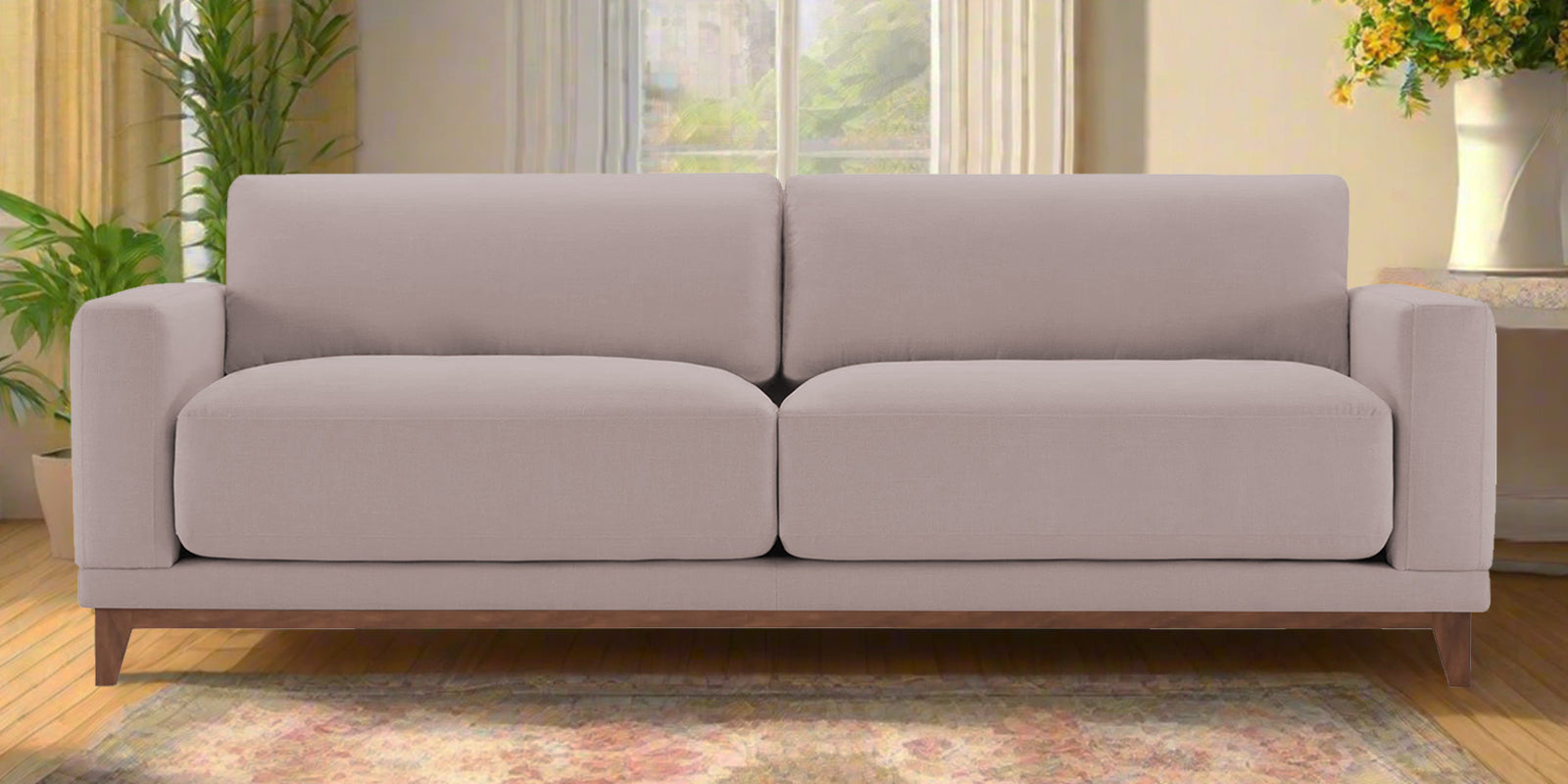 Esha Fabric 3 Seater Sofa In Almond Beige Colour - Febonic Living