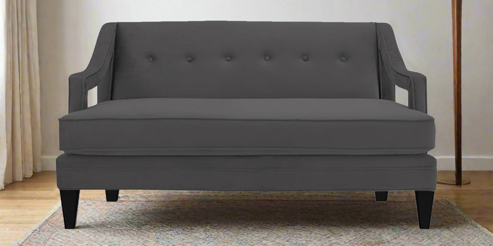 Daffy Velvet 2 Seater Sofa In Davy Grey Colour - Febonic Living