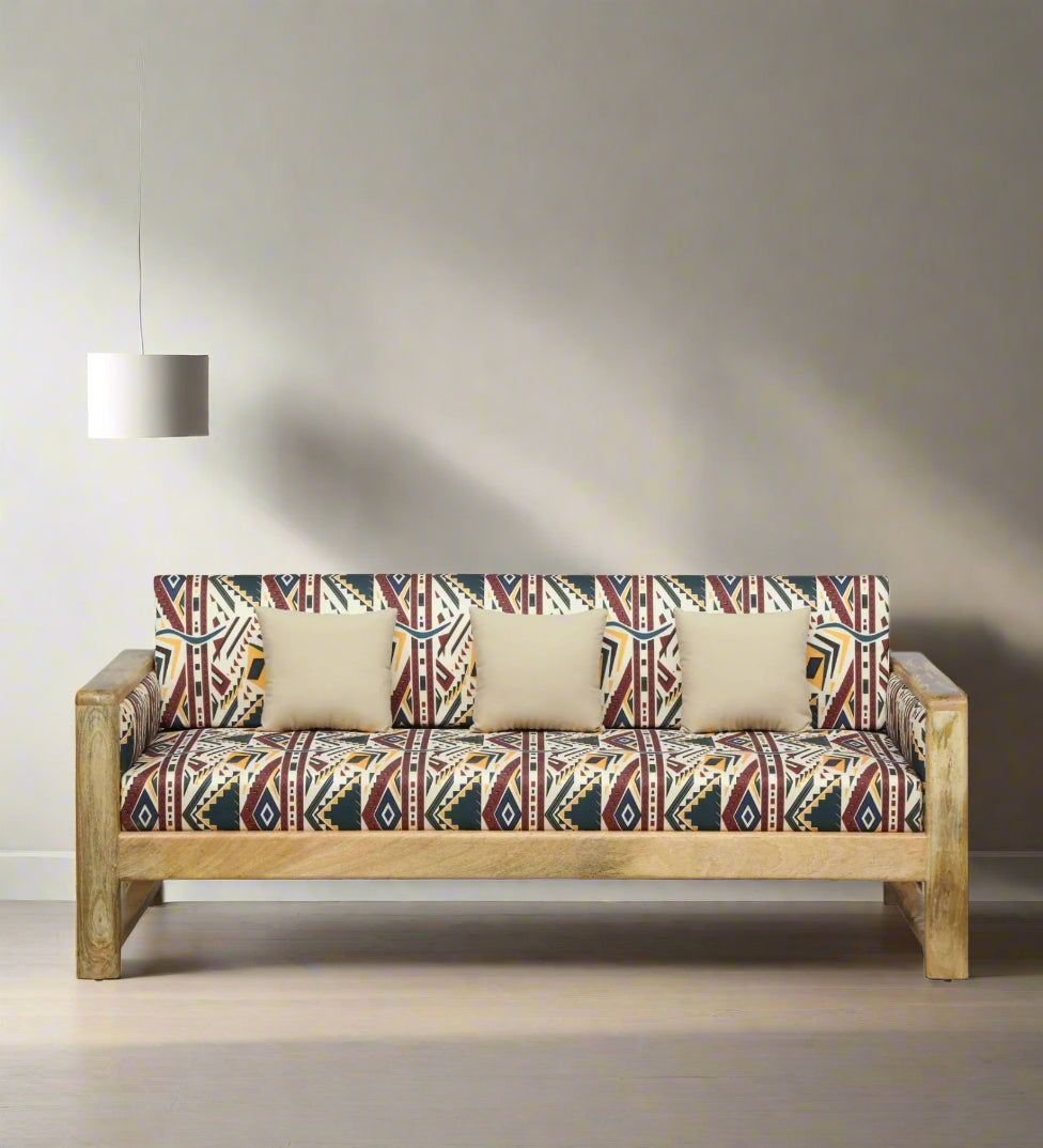 Arlo Mango Wood 3 Seater Sofa In Natural Finish