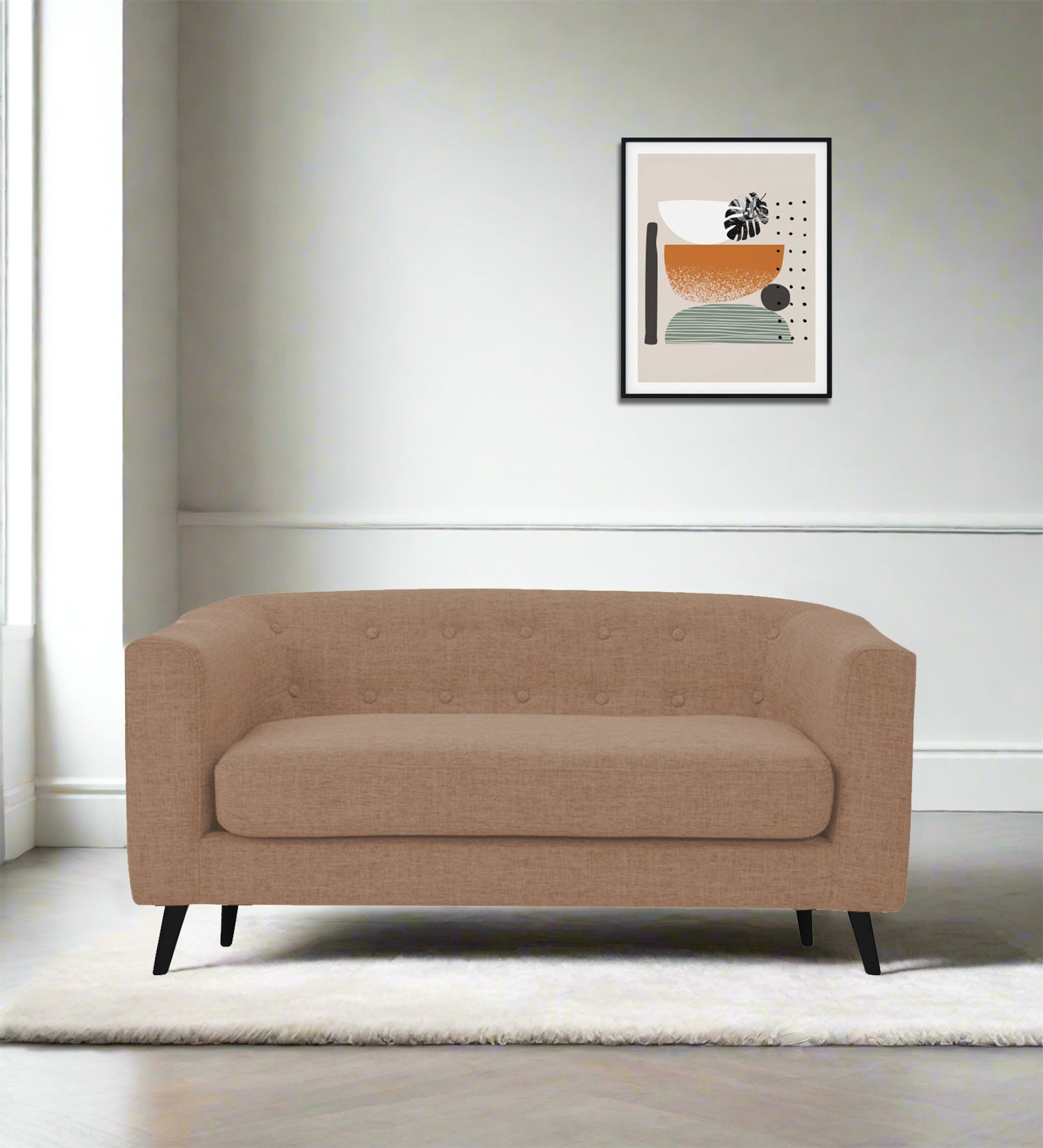 Casper Fabric 2 Seater Sofa In Cosmic Beige Colour - Febonic Living
