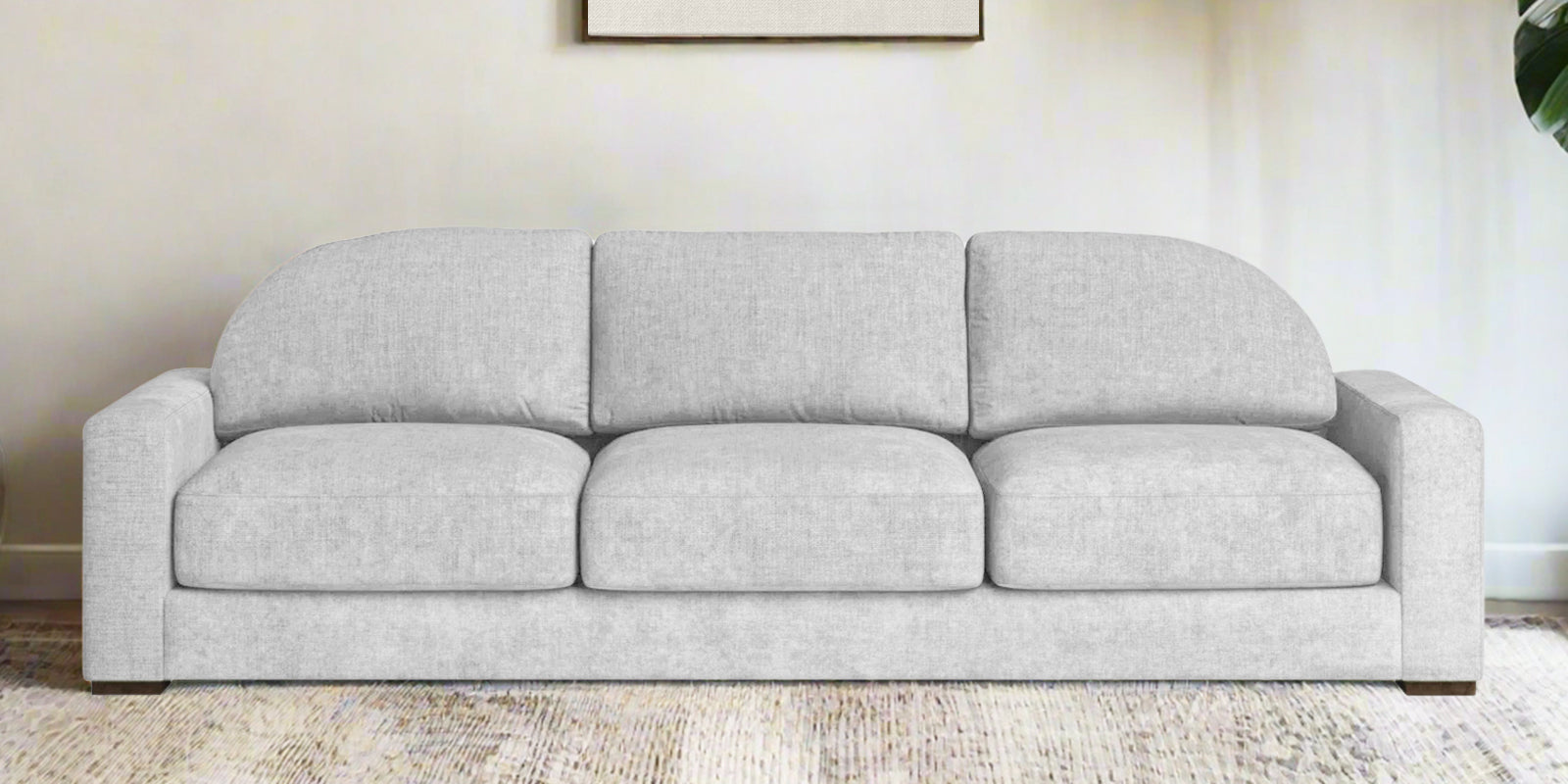 Dara Fabric 3 Seater Sofa In Lit Grey Colour - Febonic Living
