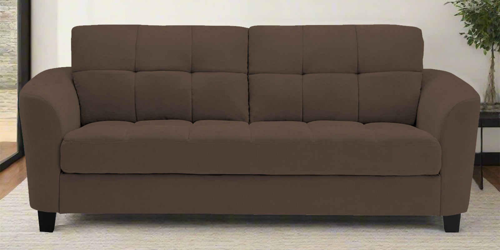 Mulan Fabric 2 Seater Sofa In Rose Brown Colour - Febonic Living