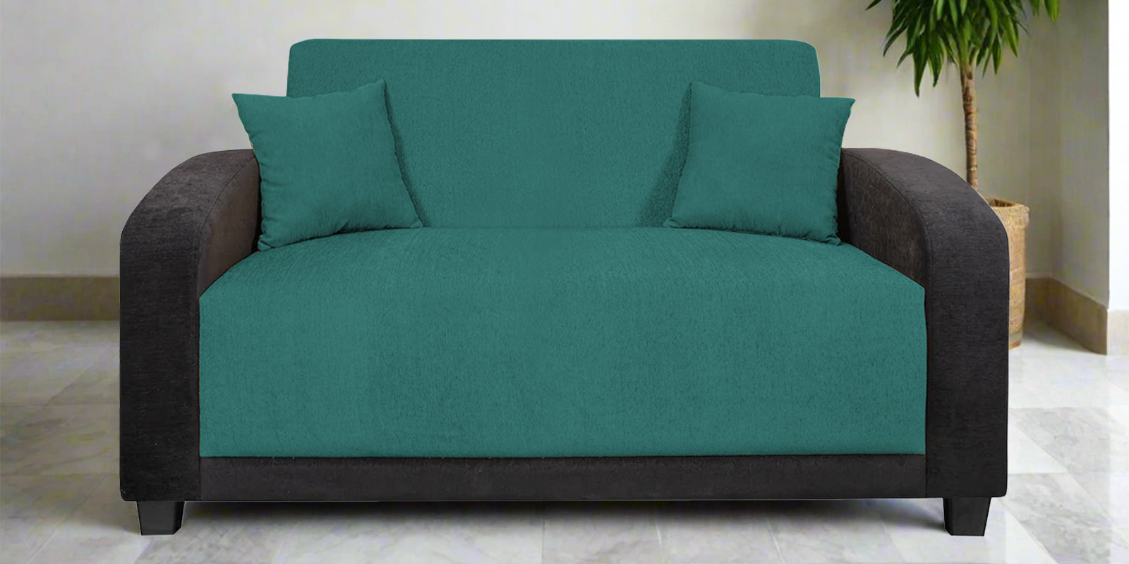 Alex Fabric 2 Seater Sofa In Sea Green Colour - Febonic Living