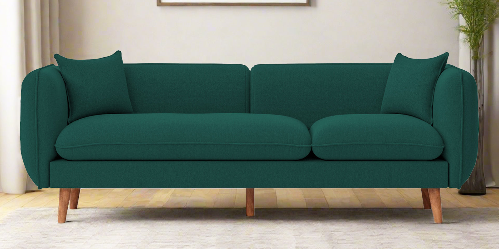 Reva Fabric 3 Seater Sofa In Sage Green Colour - Febonic Living