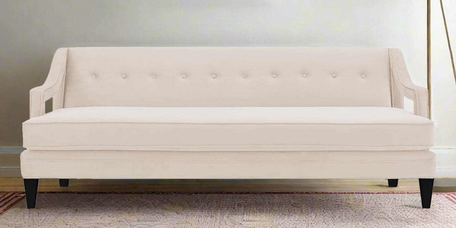 Daffy Velvet 3 Seater Sofa In Camel Beige Colour - Febonic Living