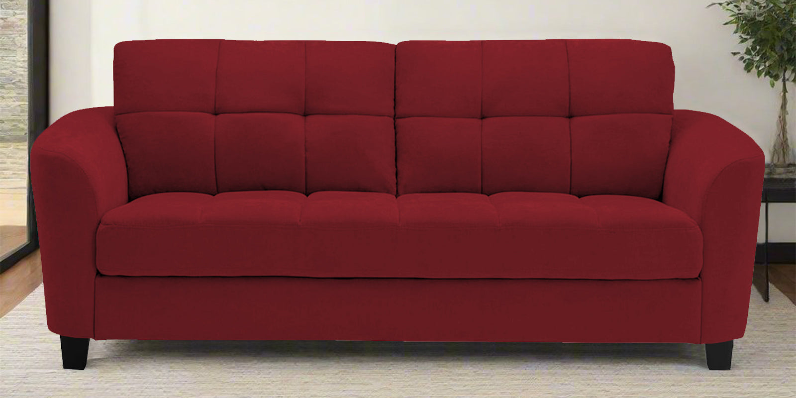 Mulan Fabric 2 Seater Sofa In Chilli Red Colour - Febonic Living