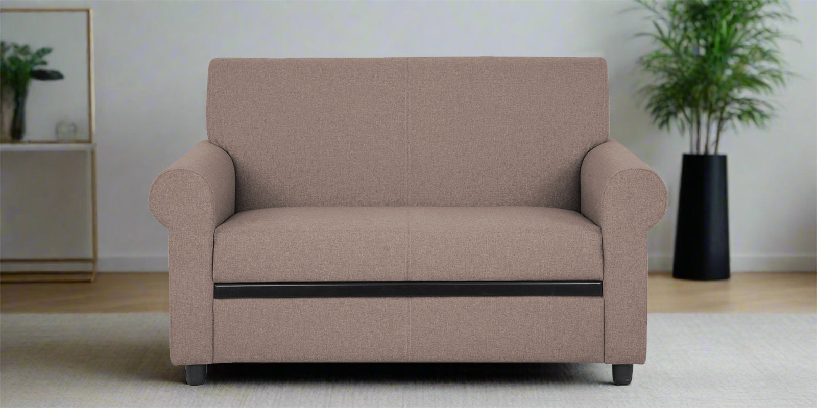 Ribby Fabric 2 Seater Sofa In Kadhi Beige Colour - Febonic Living