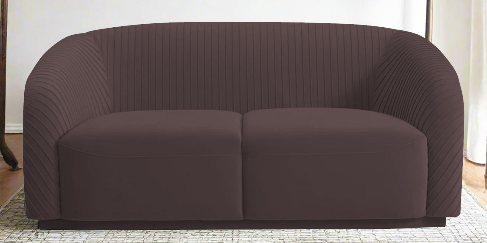 Yara Velvet Fabric 2 Seater Sofa In Mocha Brown Colour - Febonic Living