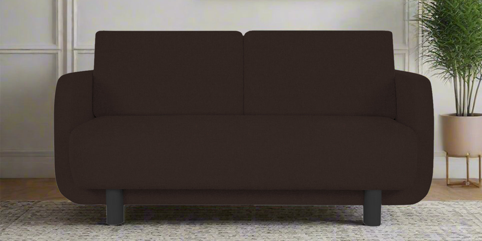 Varu Fabric 2 Seater Sofa In Coffee Brown Colour - Febonic Living