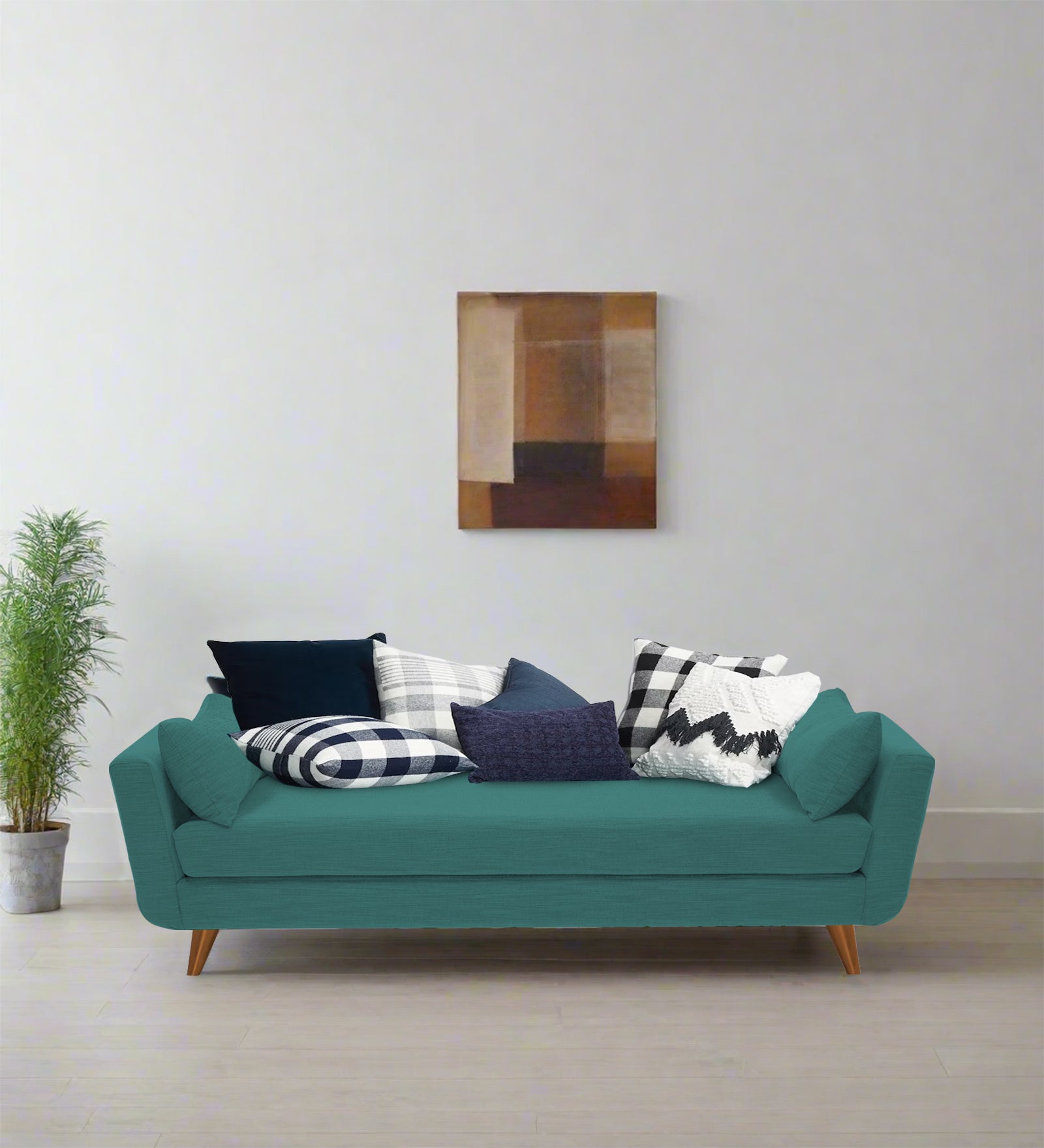 Jasmin Fabric Chaise Lounger In Sea Green Colour - Febonic Living