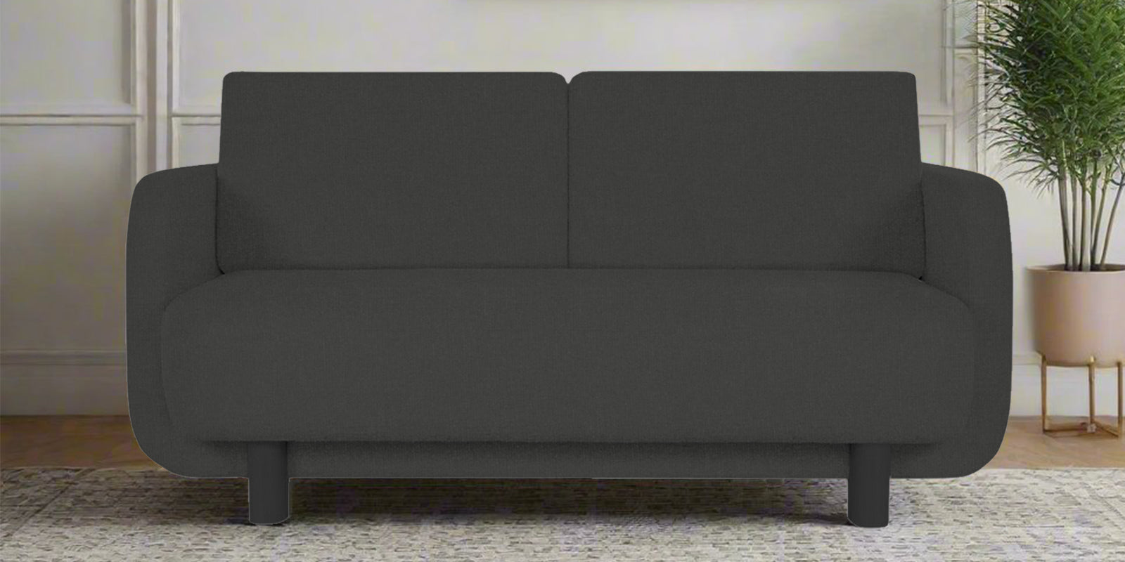 Varu Fabric 2 Seater Sofa In Charcoal Grey Colour - Febonic Living