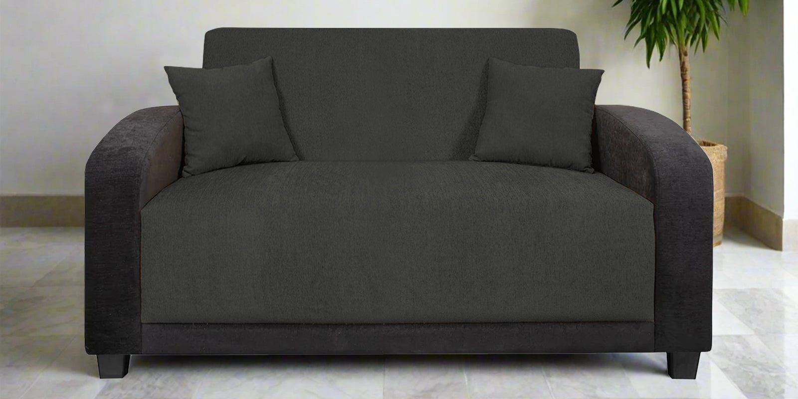 Alex Fabric 2 Seater Sofa In Charcoal Grey Colour - Febonic Living