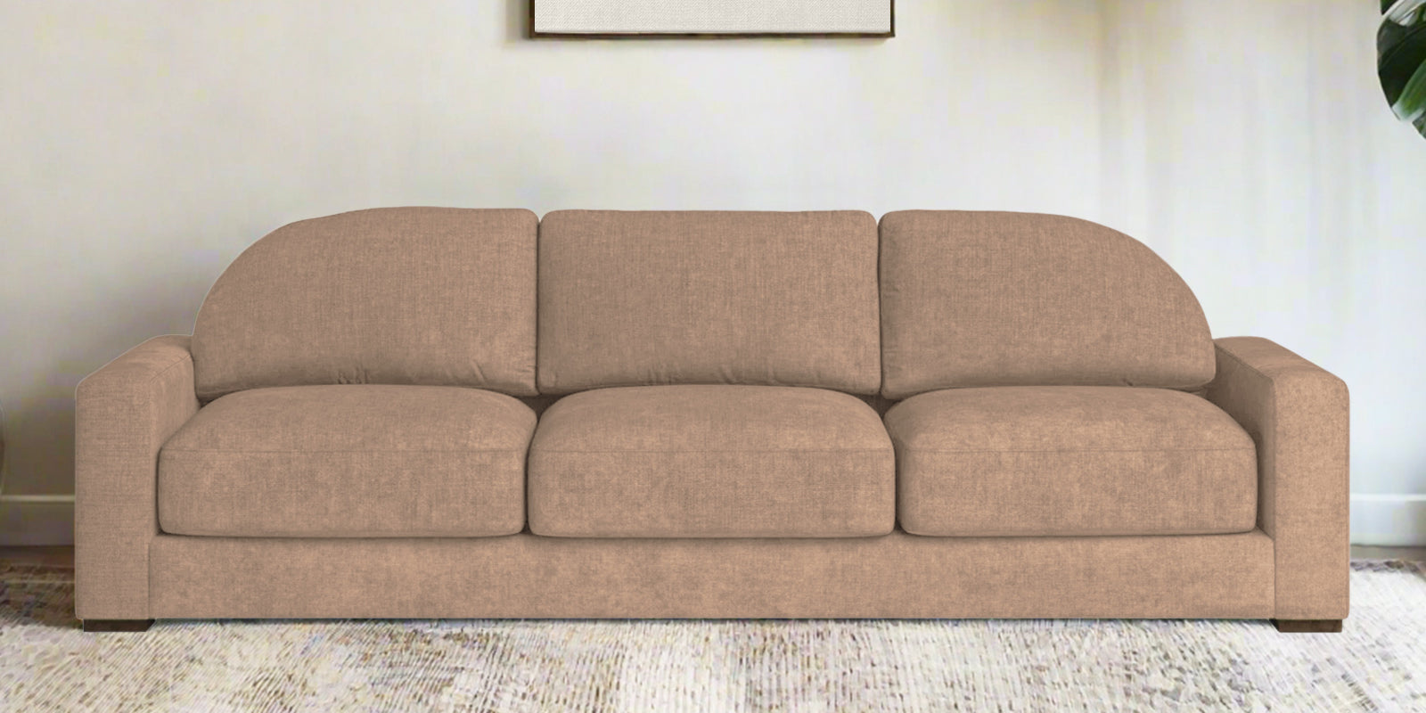 Dara Fabric 3 Seater Sofa In Cookie Beige Colour