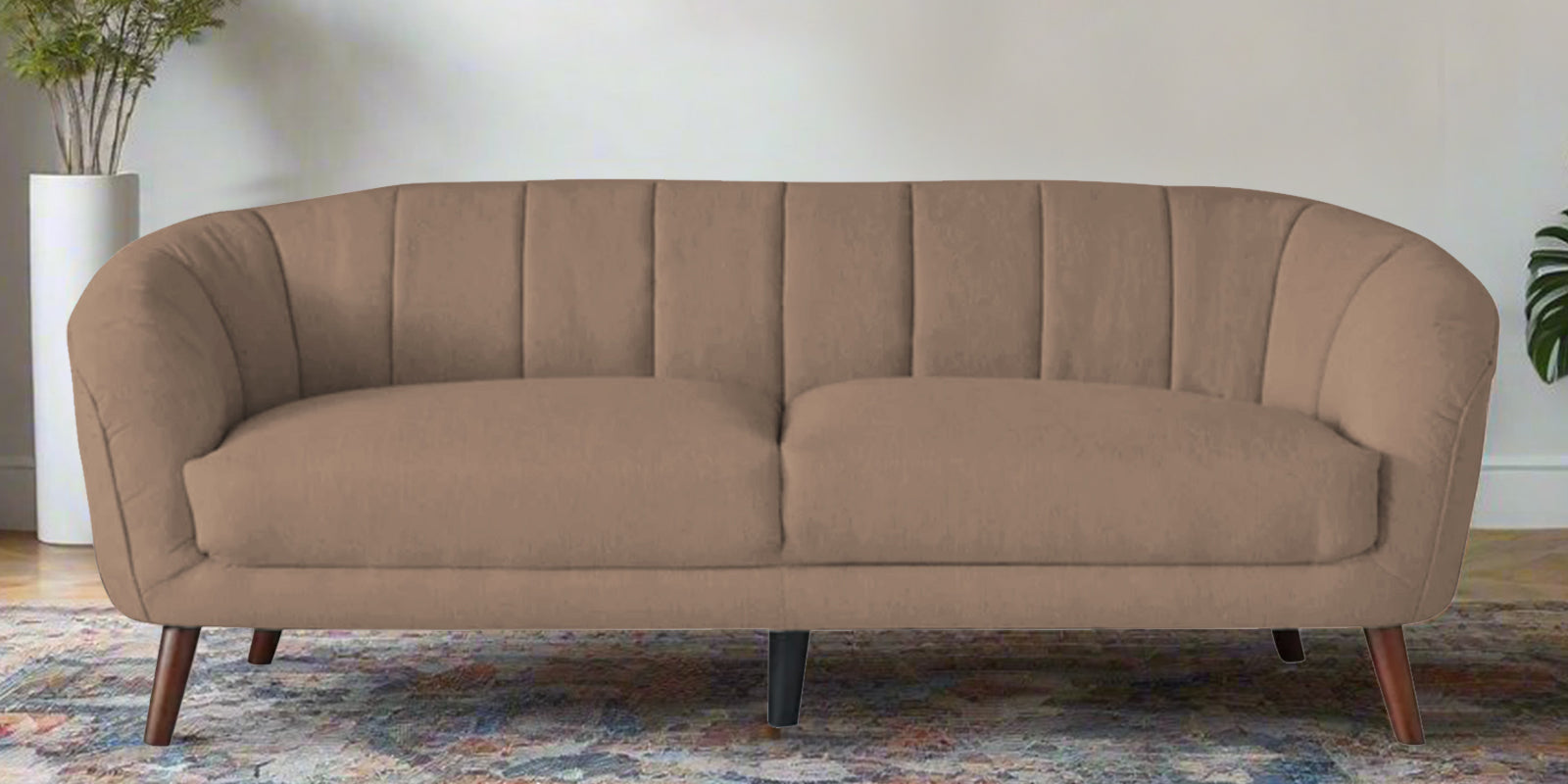 Benjamin Fabric 3 Seater Sofa In Cookie Beige Colour - Febonic Living