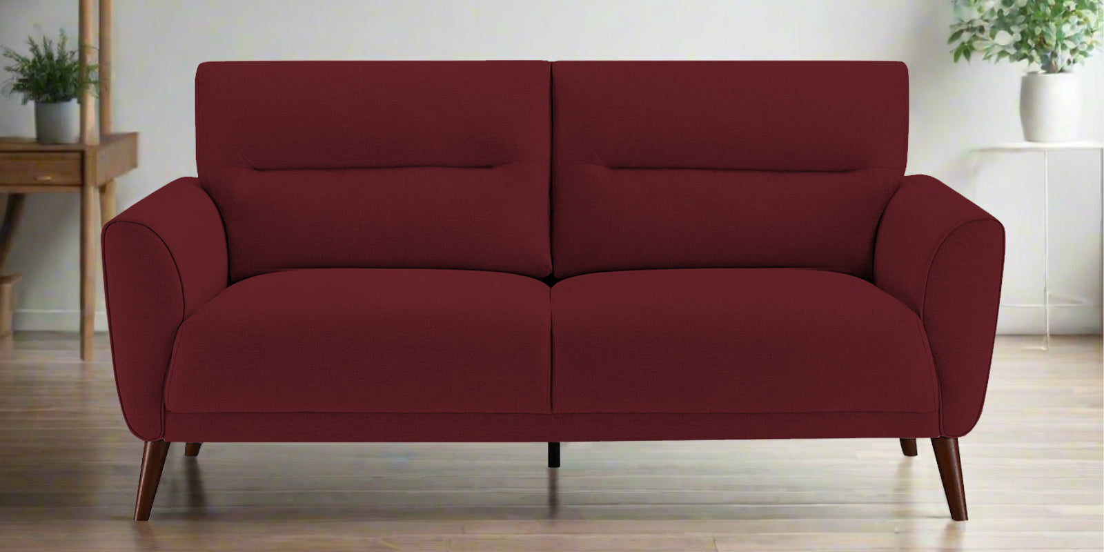 Castro Fabric 2 Seater Sofa In Blood Maroon Colour - Febonic Living