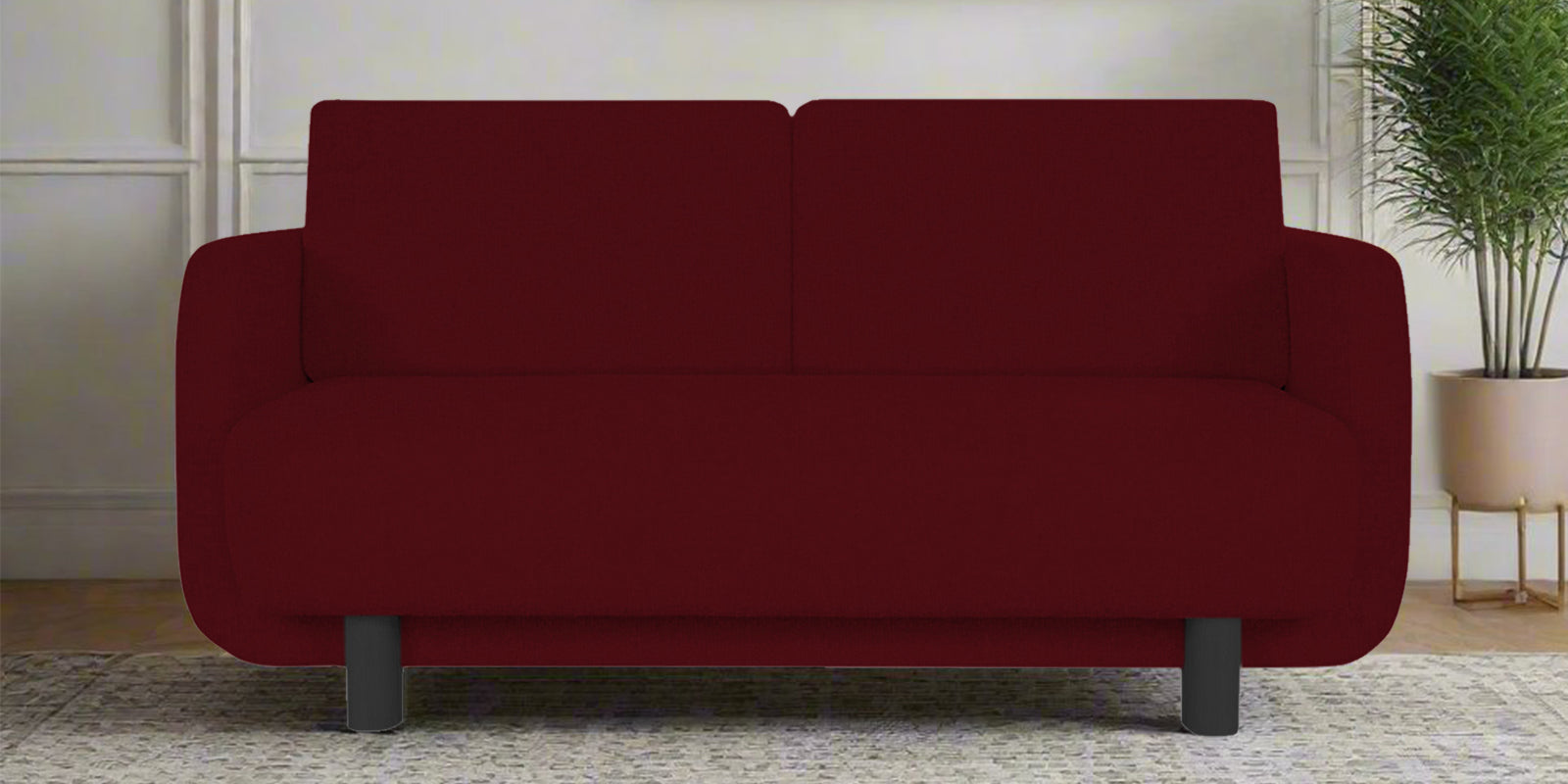 Varu Fabric 2 Seater Sofa In Ruby Red Colour - Febonic Living