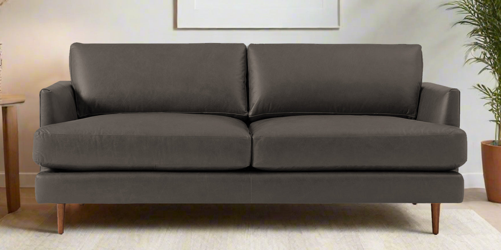 Sterio Leatherette 2 Seater Sofa In Shark Grey Colour - Febonic Living