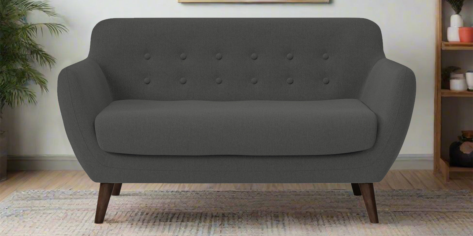 Goofy Fabric 2 Seater Sofa In Stone Grey Colour - Febonic Living