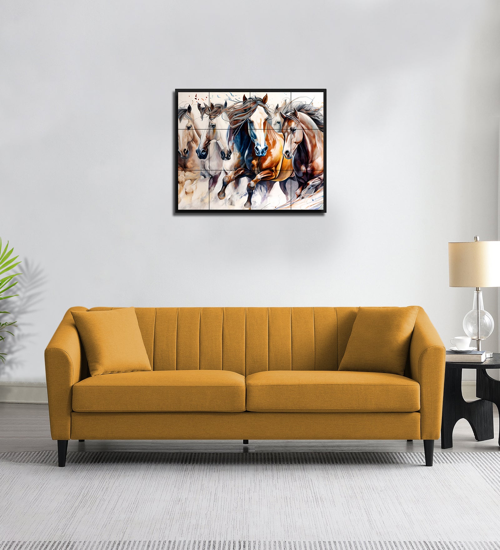 Polon Fabric 3 Seater Sofa In Corn Yellow Colour - Febonic Living
