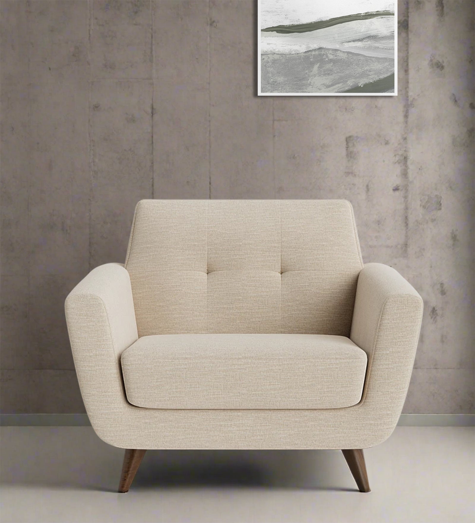 Jasmin Fabric 1 Seater Sofa In Ivory Cream Colour - Febonic Living