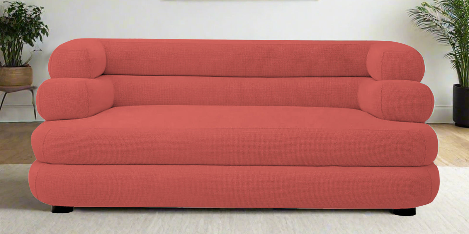 Wener Fabric 2 Seater Sofa In Salmon Pink Colour - Febonic Living