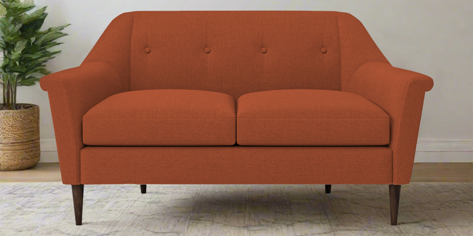 Homer Fabric 2 Seater Sofa In Royal Orange Colour - Febonic Living