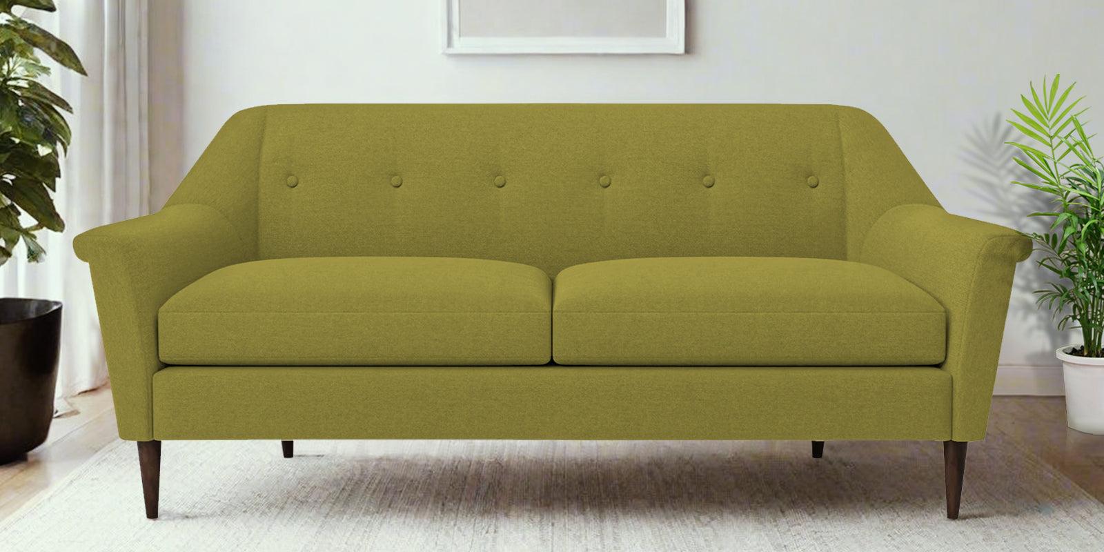 Homer Fabric 3 Seater Sofa In Kelly Green Colour - Febonic Living