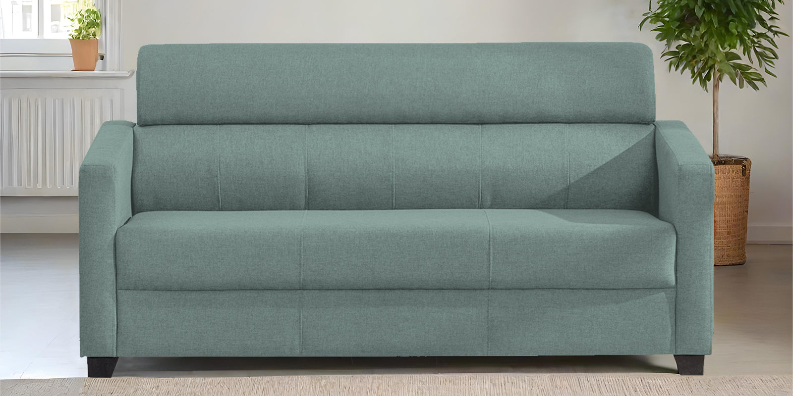 Devo Fabric 3 Seater Sofa In Suka Blue Colour - Febonic Living