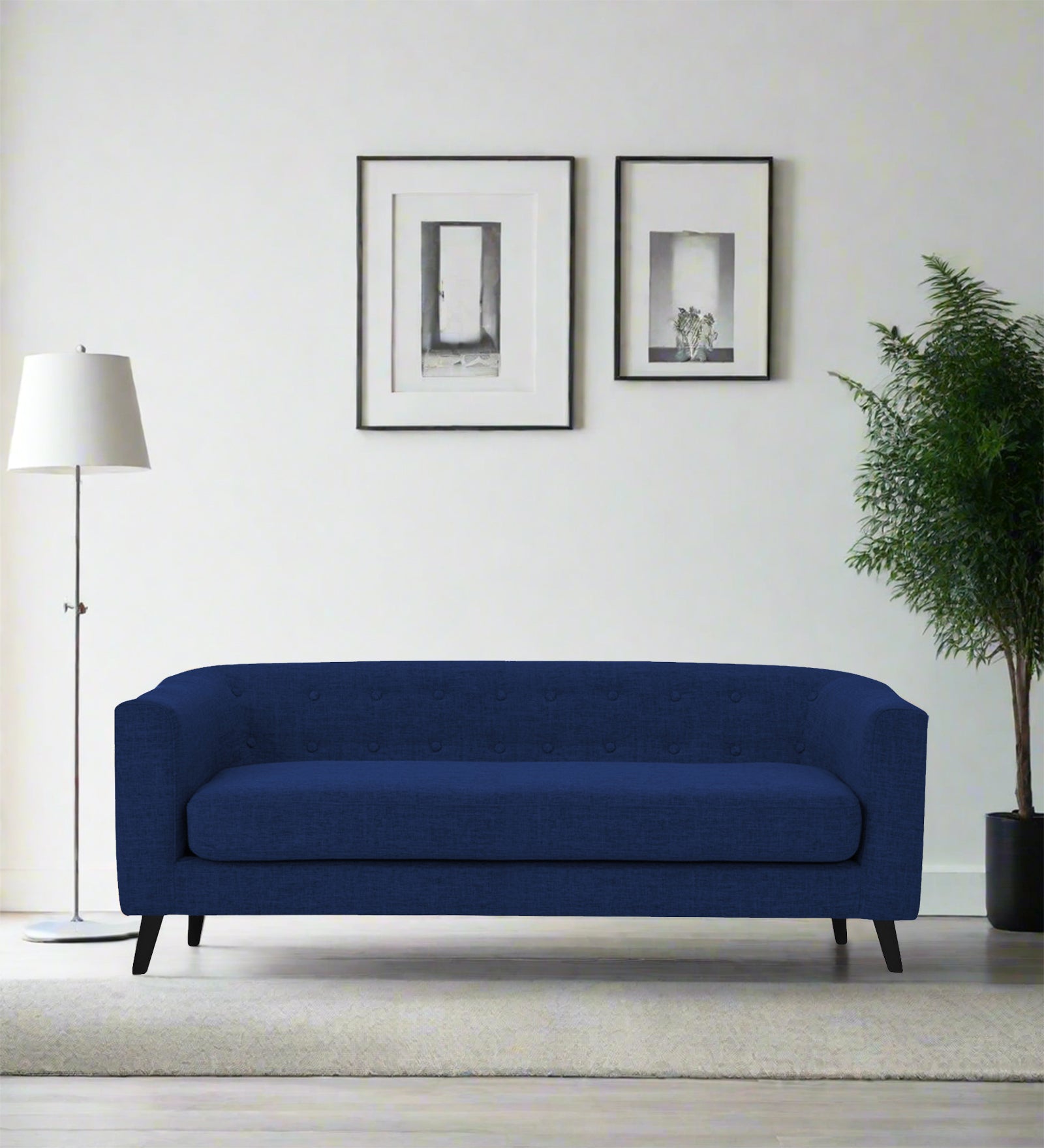 Casper Fabric 3 Seater Sofa In Royal Blue Colour - Febonic Living