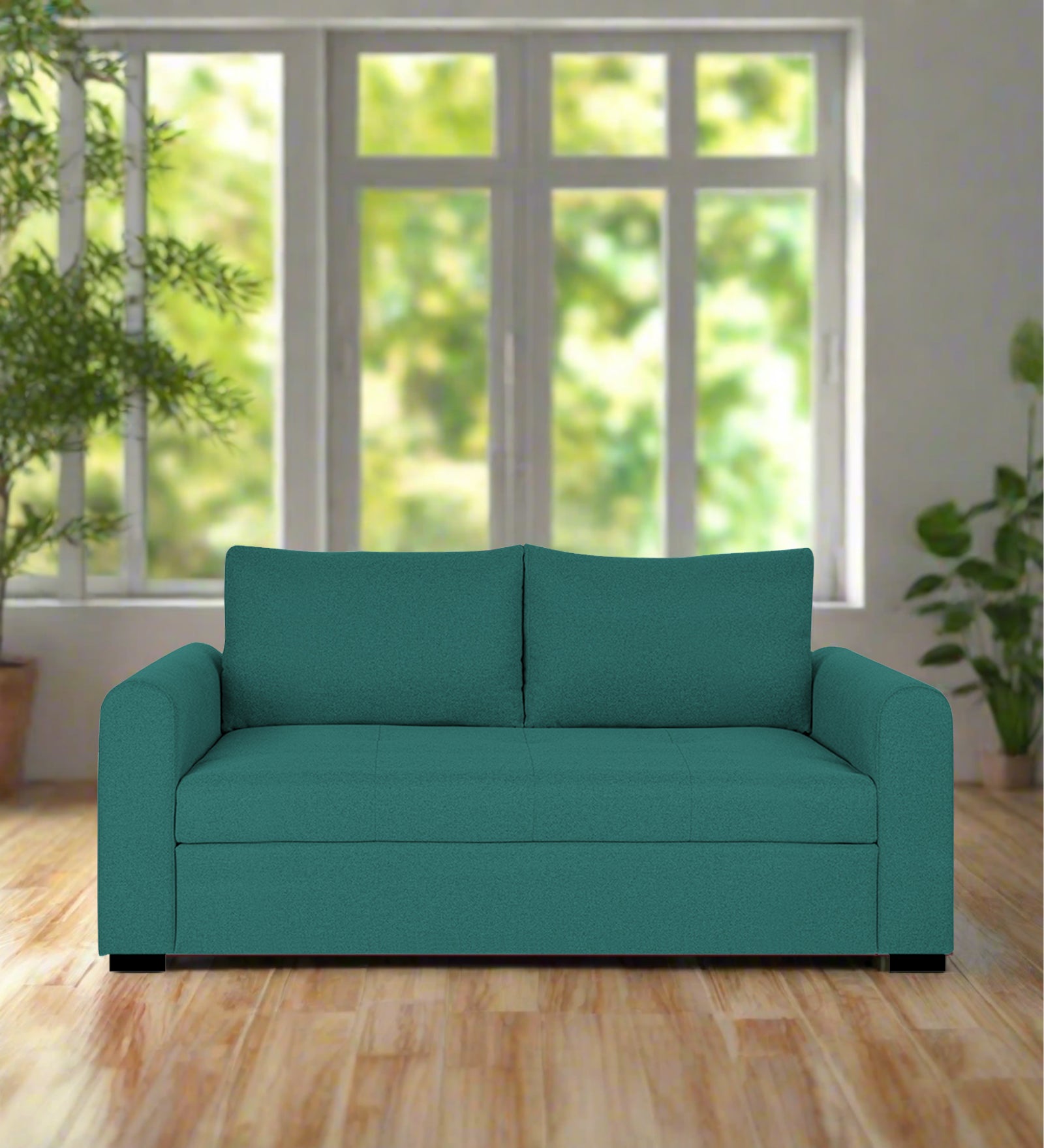 Sigma Fabric 2 Seater Sofa In Sea Green Colour - Febonic Living