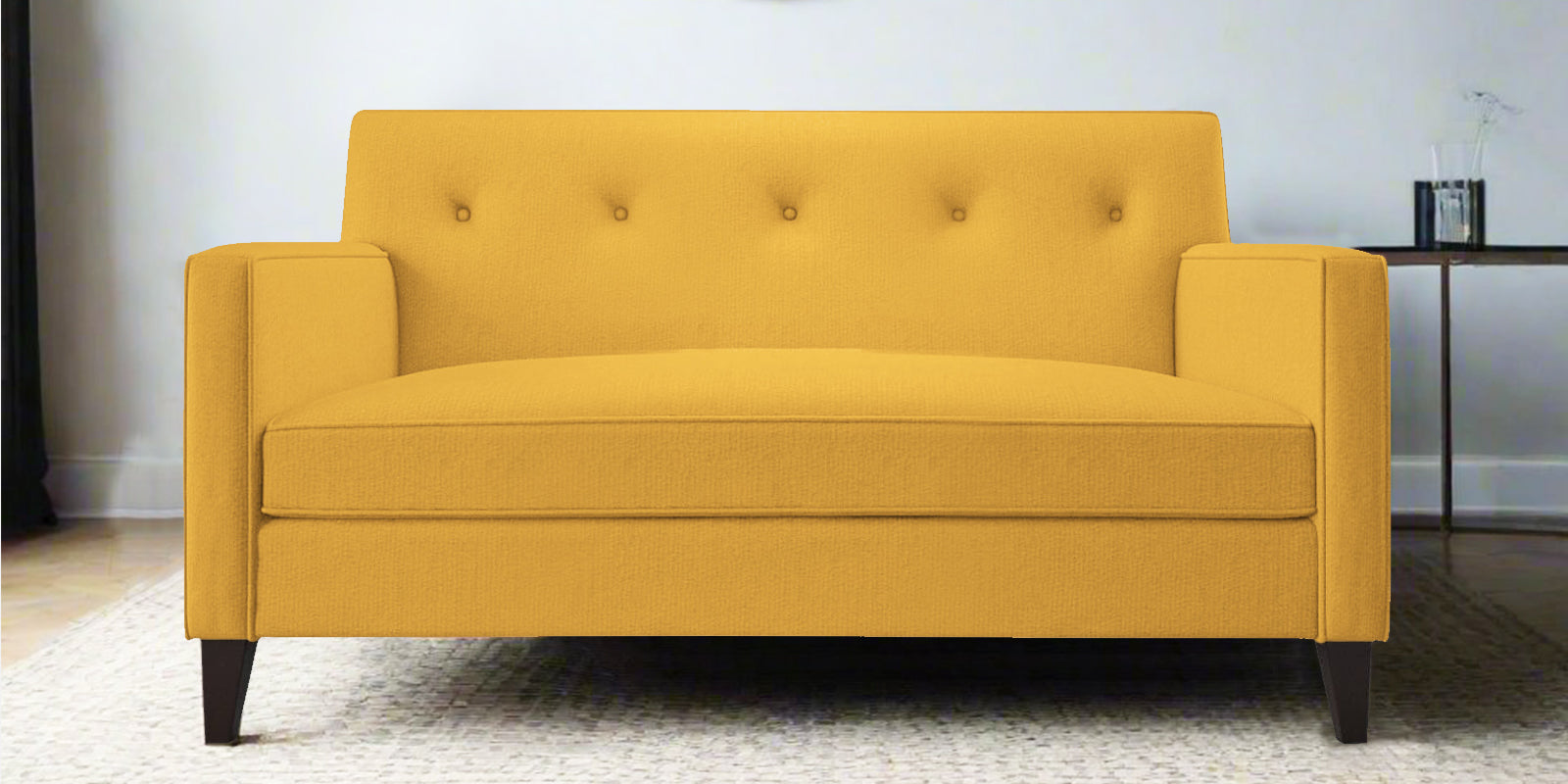 Miller Fabric 2 Seater Sofa In Bold Yellow Colour - Febonic Living