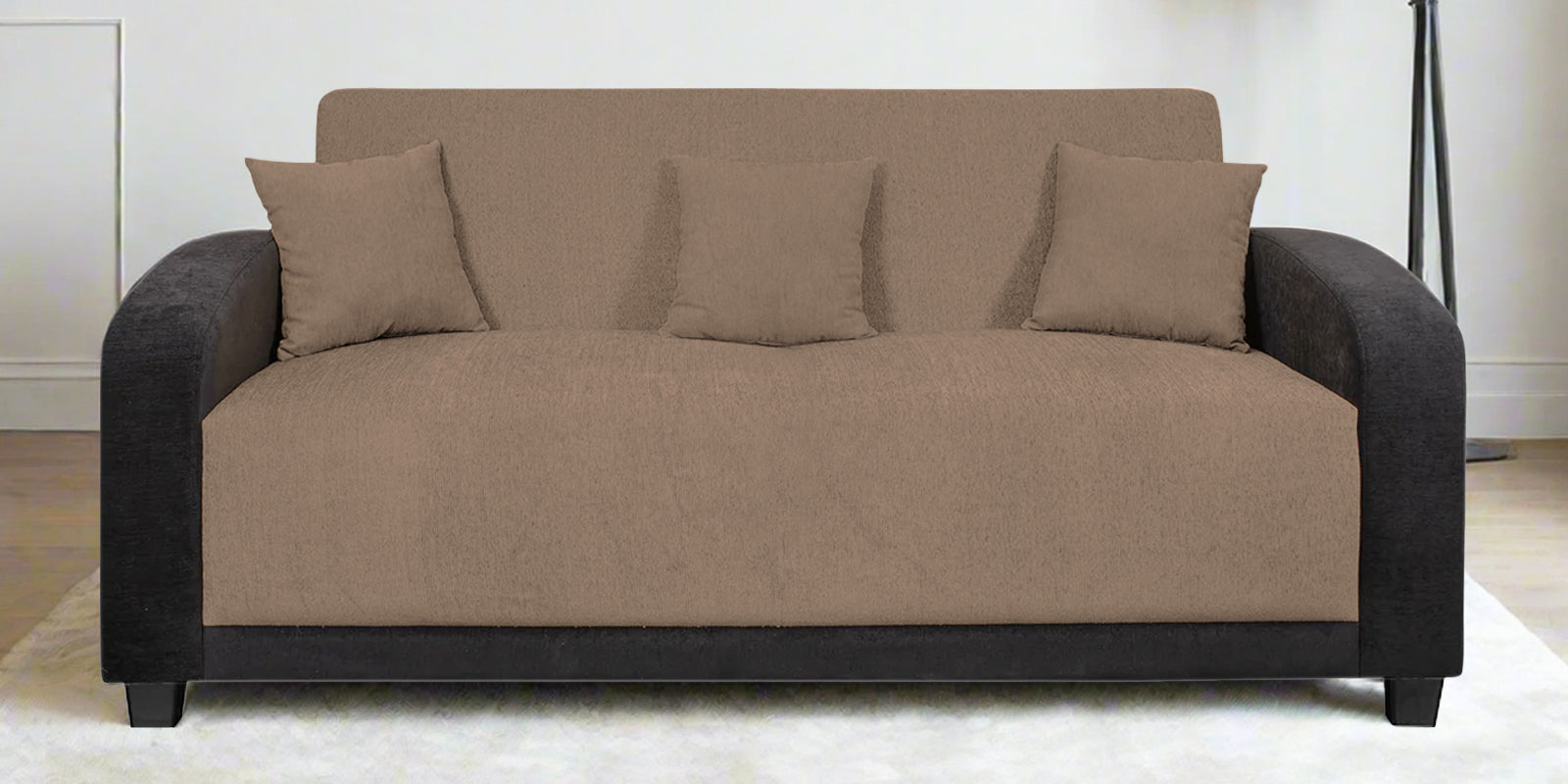 Alex Fabric 3 Seater Sofa In Cookie Beige Colour - Febonic Living