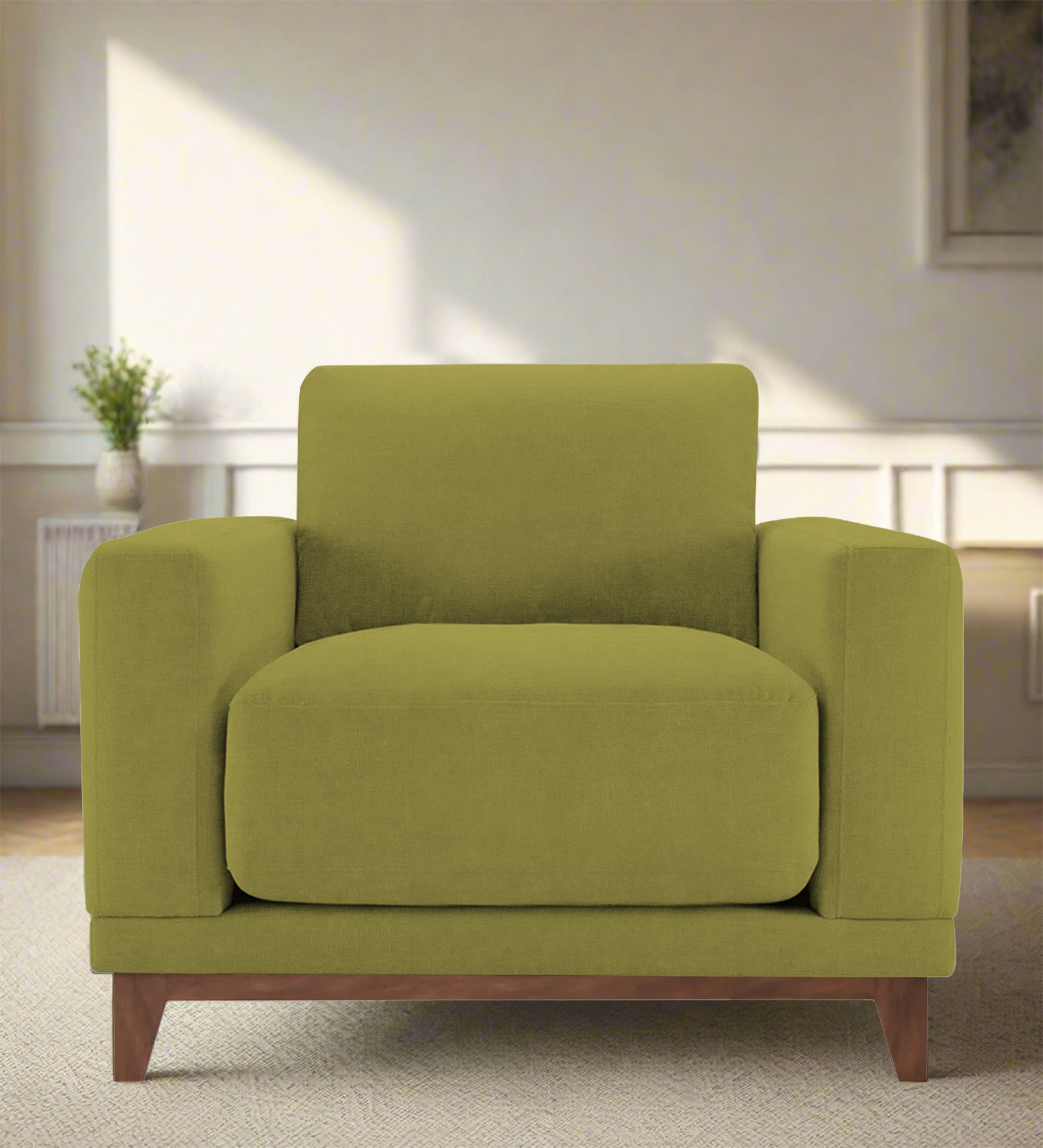 Esha Fabric 1 Seater Sofa In Kelly Green Colour - Febonic Living