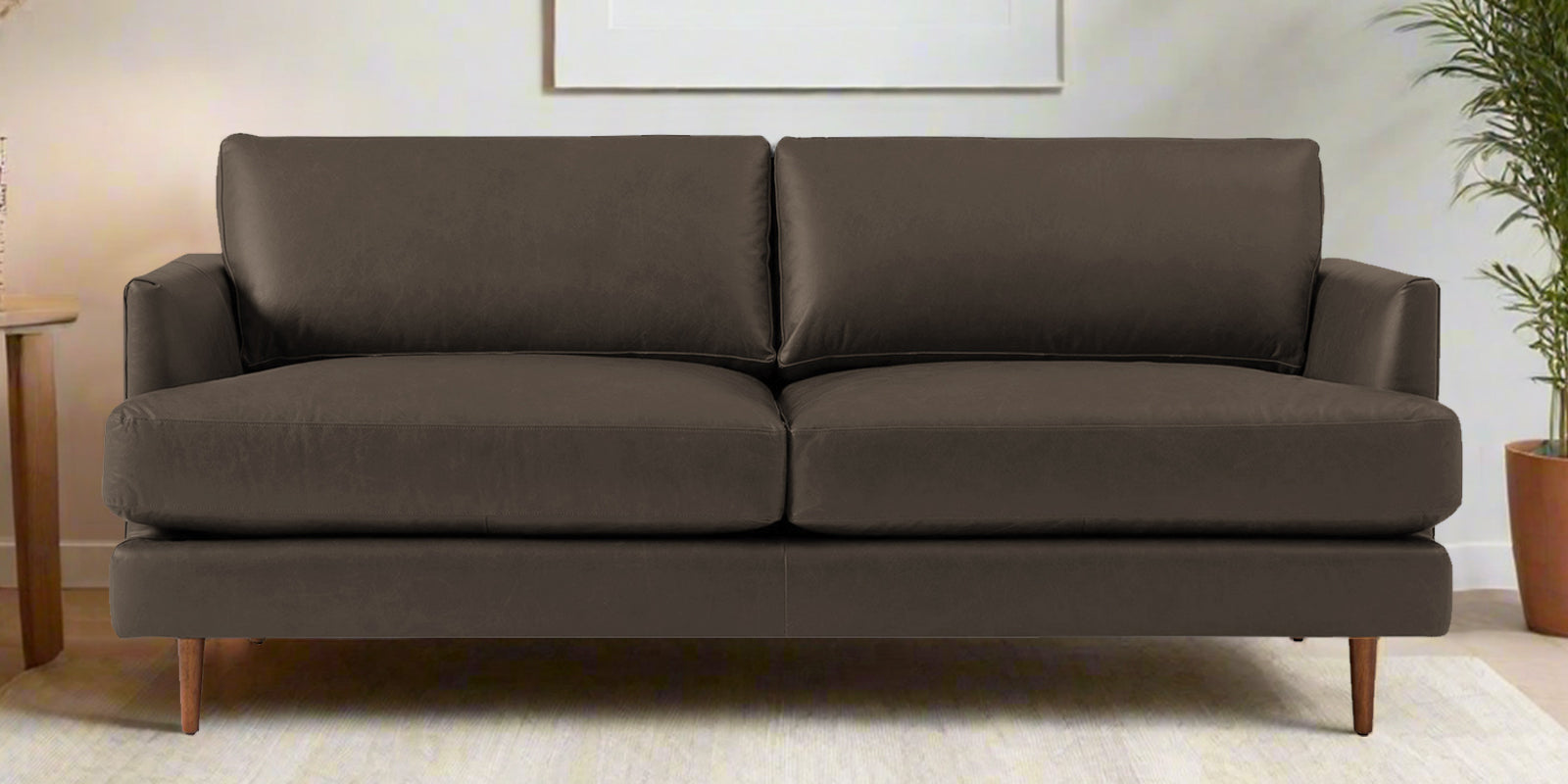 Sterio Leatherette 2 Seater Sofa In Peca Brown Colour - Febonic Living