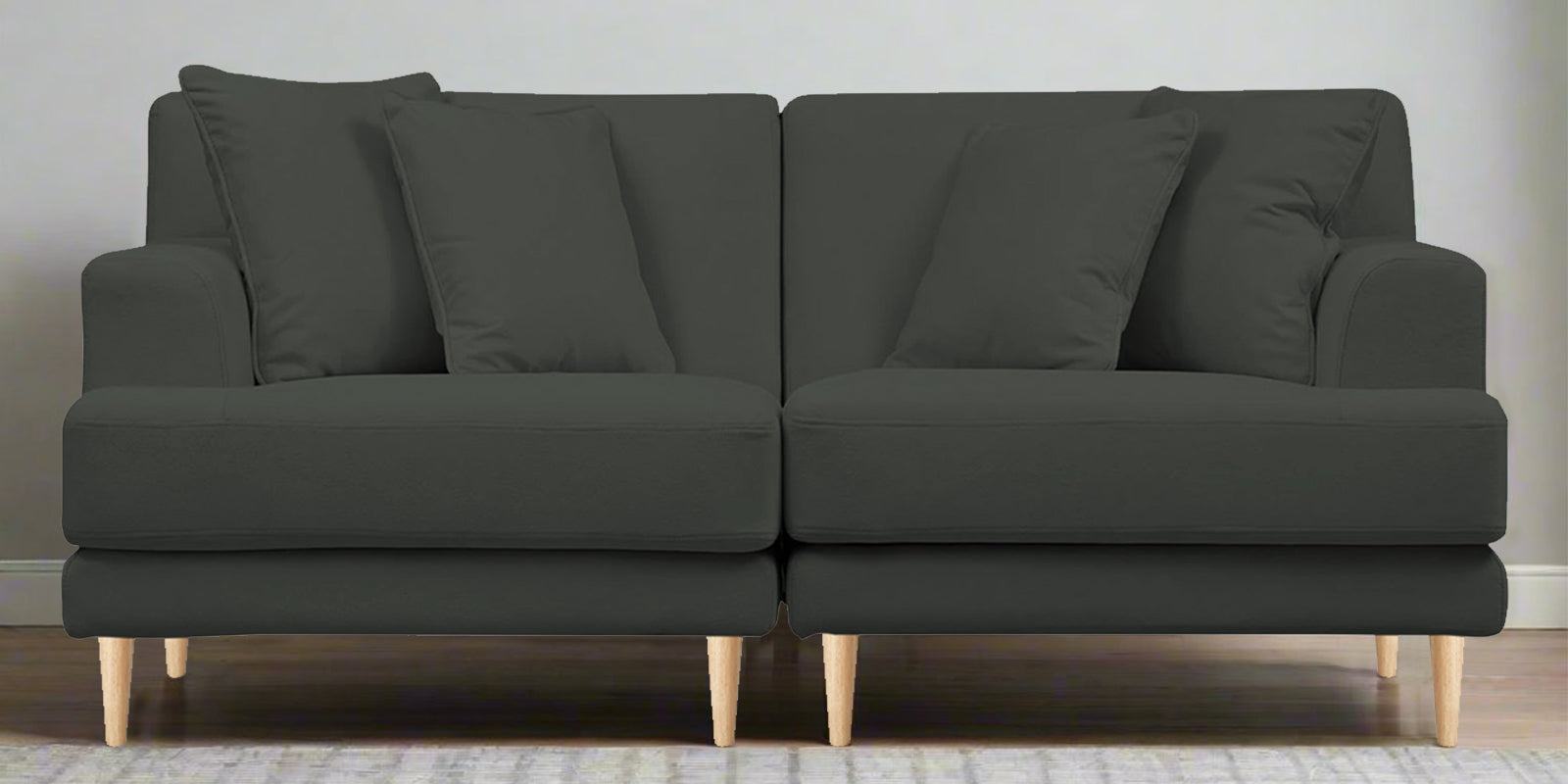 Woody Fabric 2 Seater Sofa In I-Land Green Colour - Febonic Living