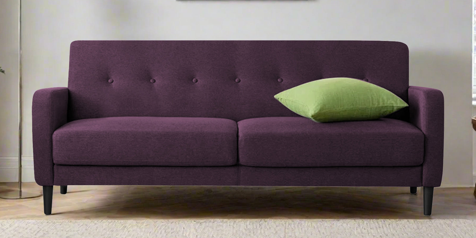 Marq Fabric 3 Seater Sofa In Greek Purple Colour - Febonic Living