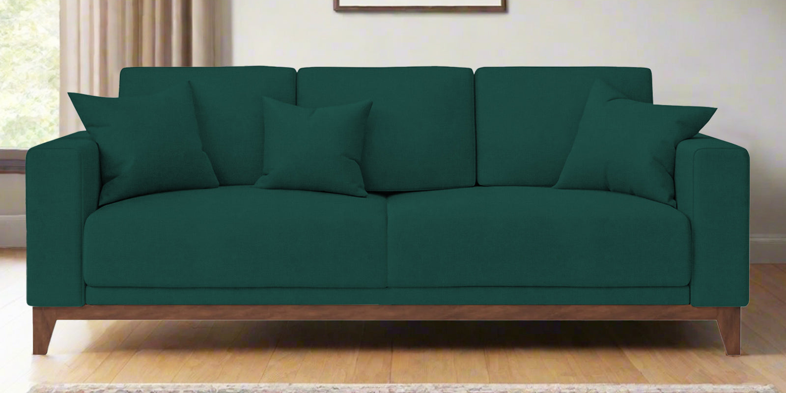 Luca Fabric 3 Seater Sofa In Sage Green Colour - Febonic Living