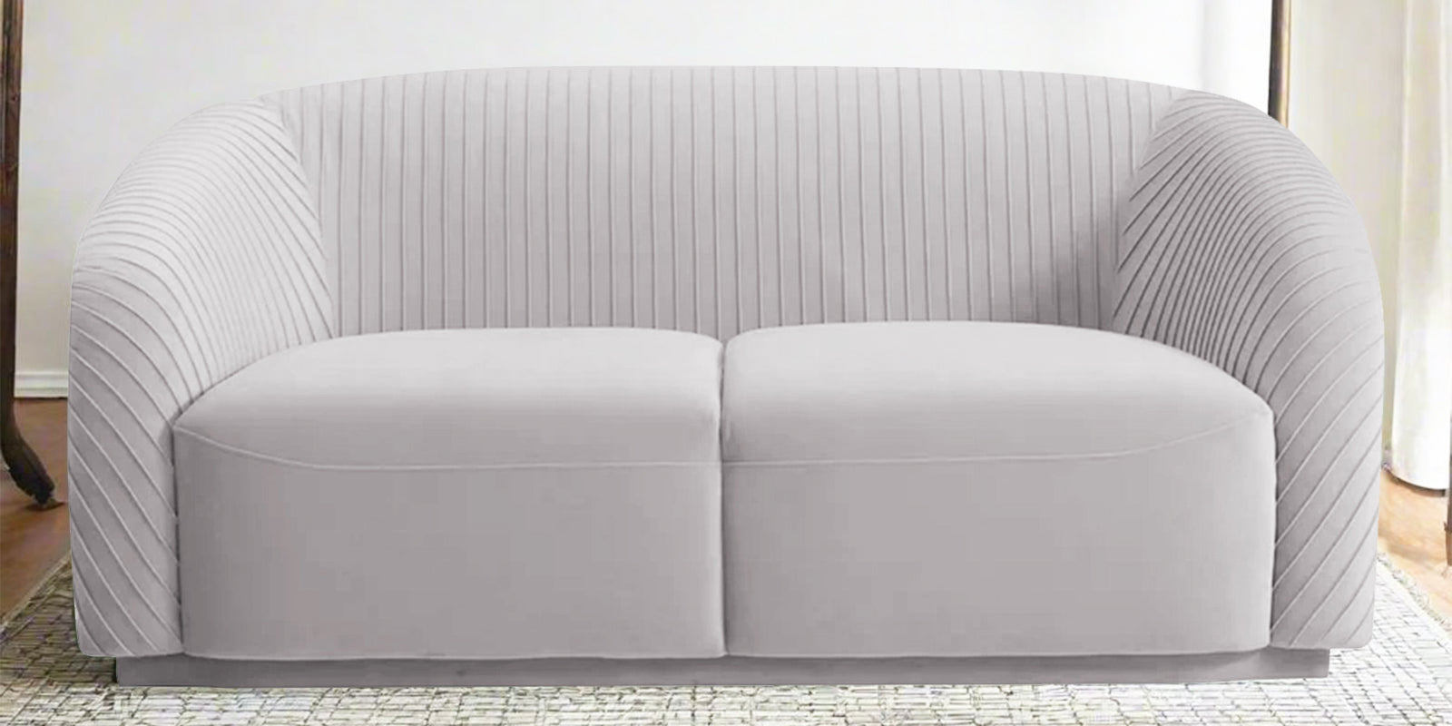 Yara Velvet Fabric 2 Seater Sofa In Concrete Grey Colour - Febonic Living