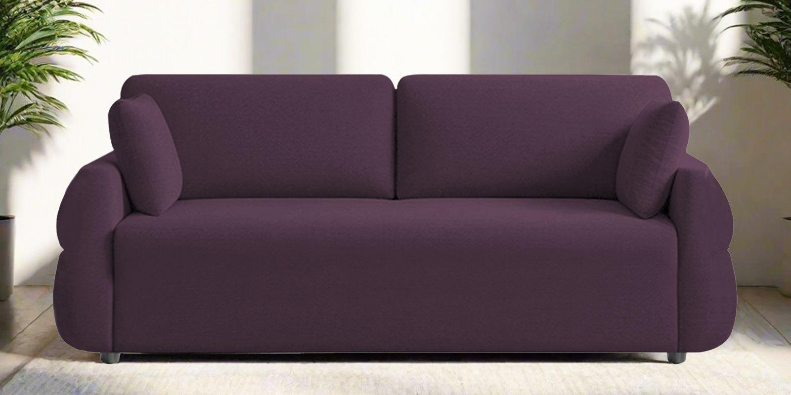 Jack Fabric 3 Seater Sofa In Greek Purple Colour - Febonic Living