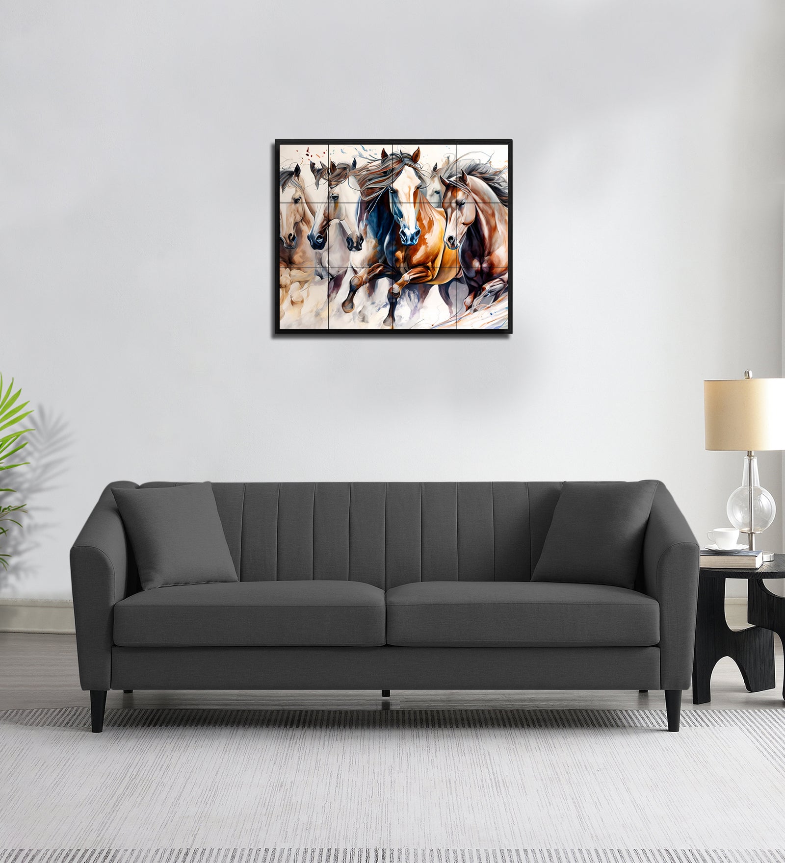 Polon Fabric 3 Seater Sofa In Stone Grey Colour - Febonic Living