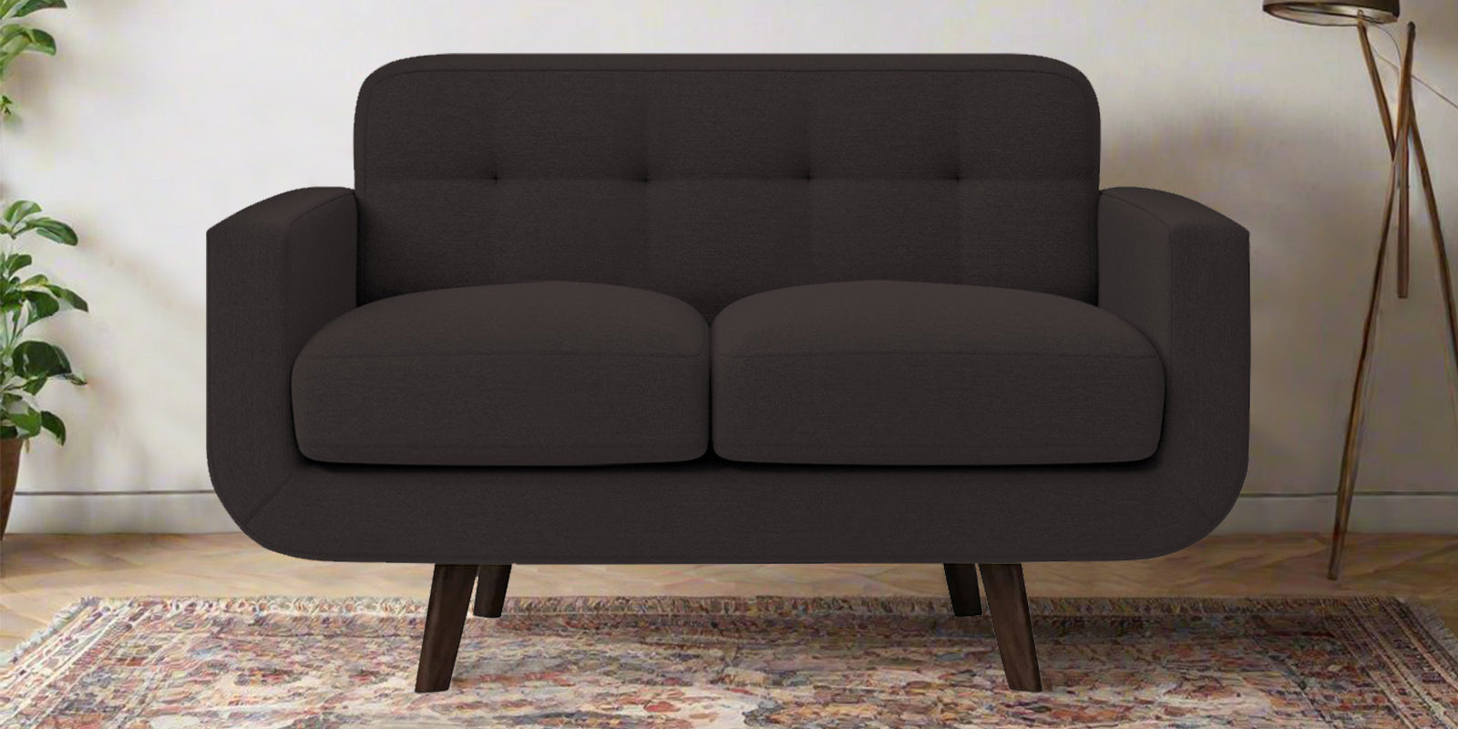 Marsela Fabric 2 Seater Sofa In Pebble Brown Colour - Febonic Living