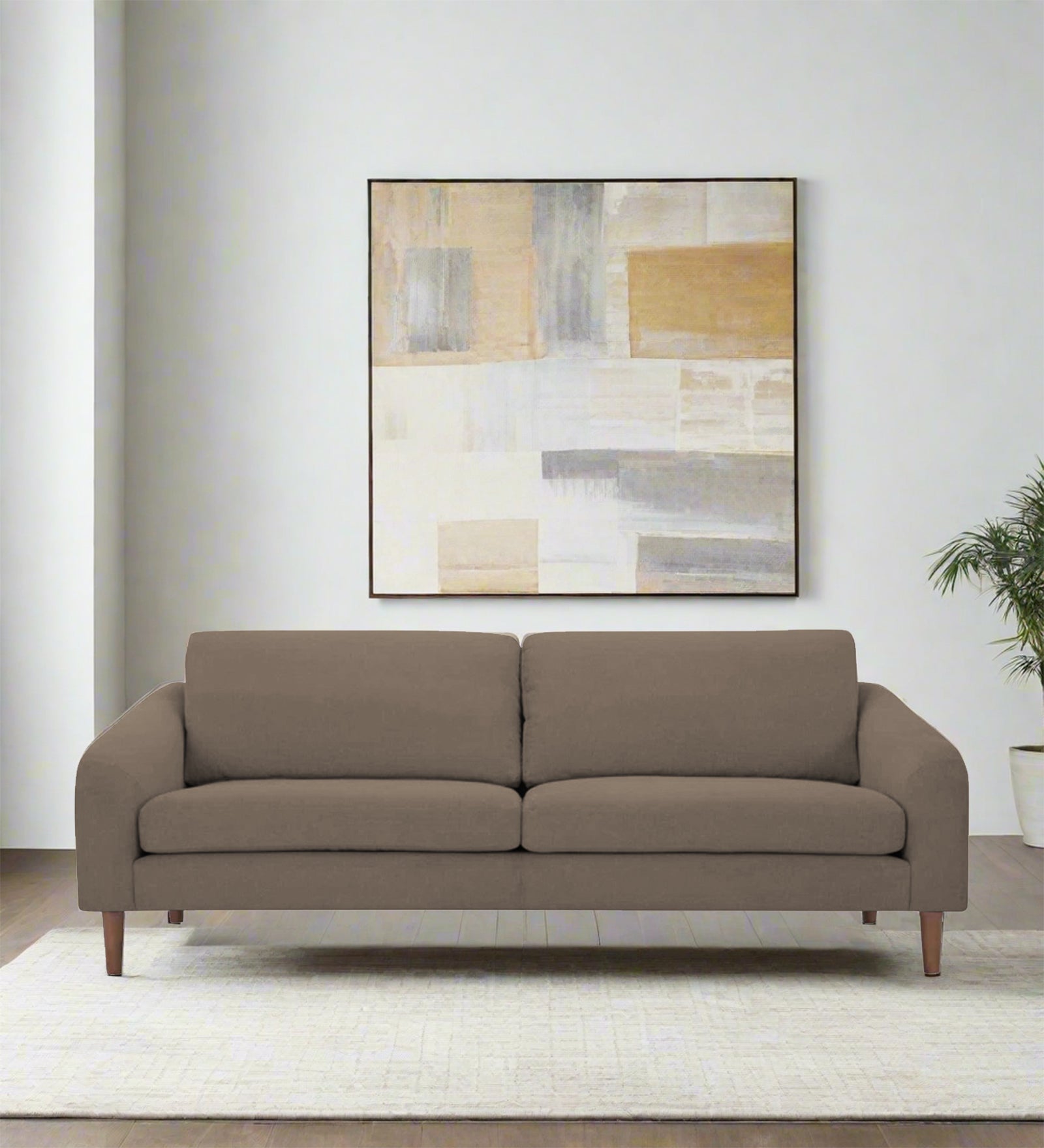 Elara Fabric 3 Seater Sofa in Hazel Beige Colour - Febonic Living