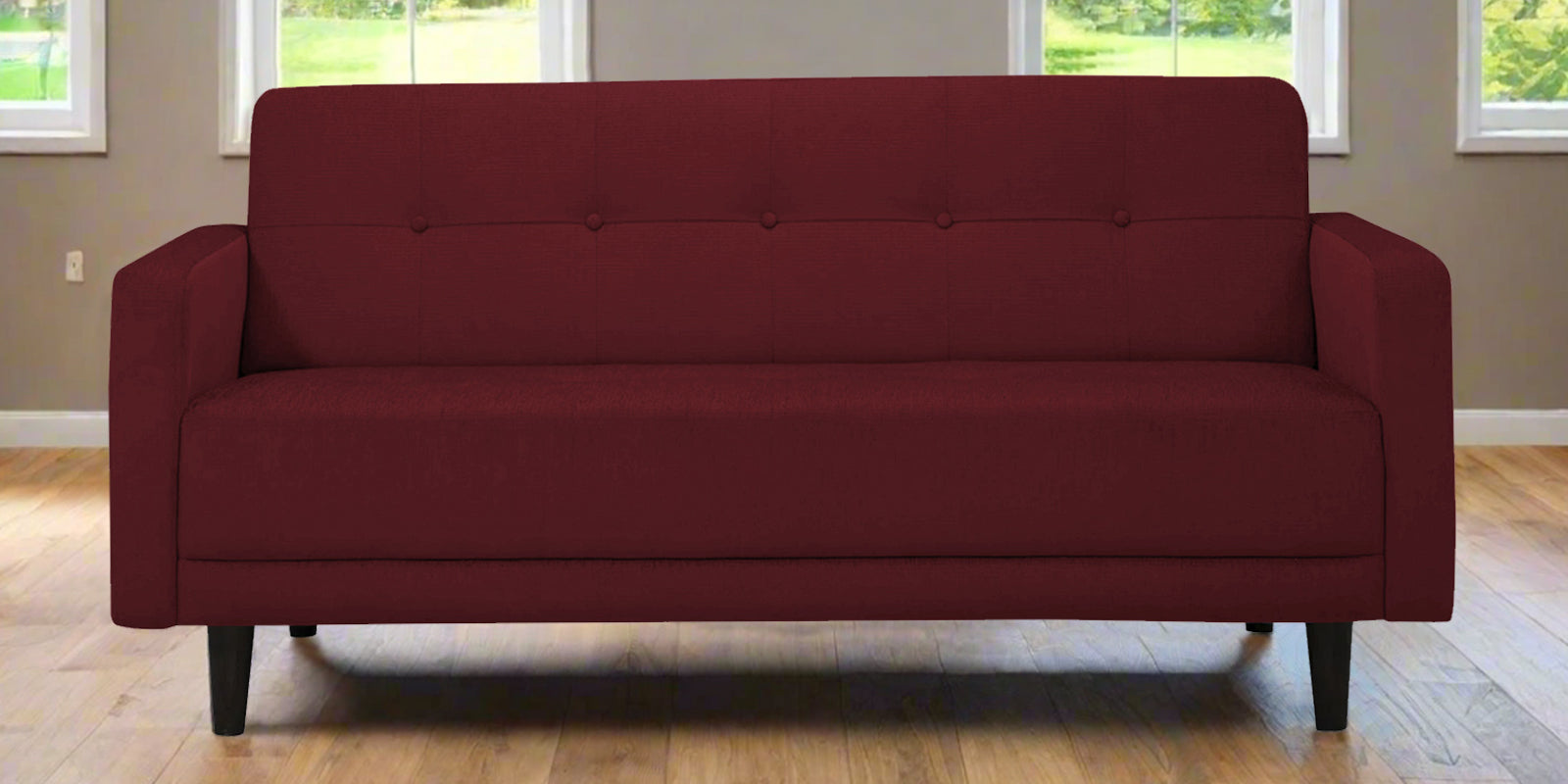 Noha Fabric 2 Seater Sofa In Blood Maroon Colour - Febonic Living