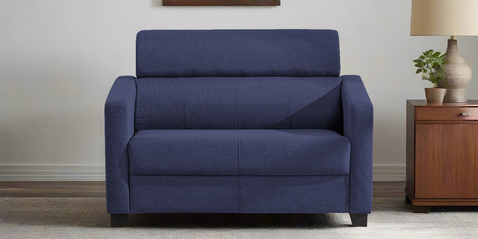 Devo Fabric 2 Seater Sofa In Slate Blue Colour - Febonic Living