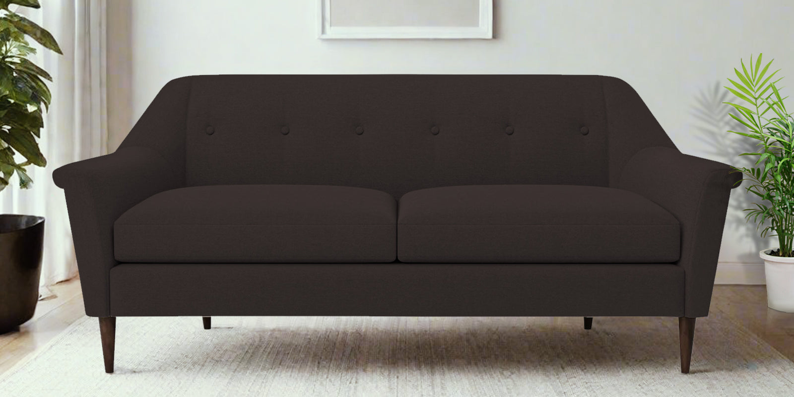 Homer Fabric 3 Seater Sofa In Pebble Brown Colour - Febonic Living
